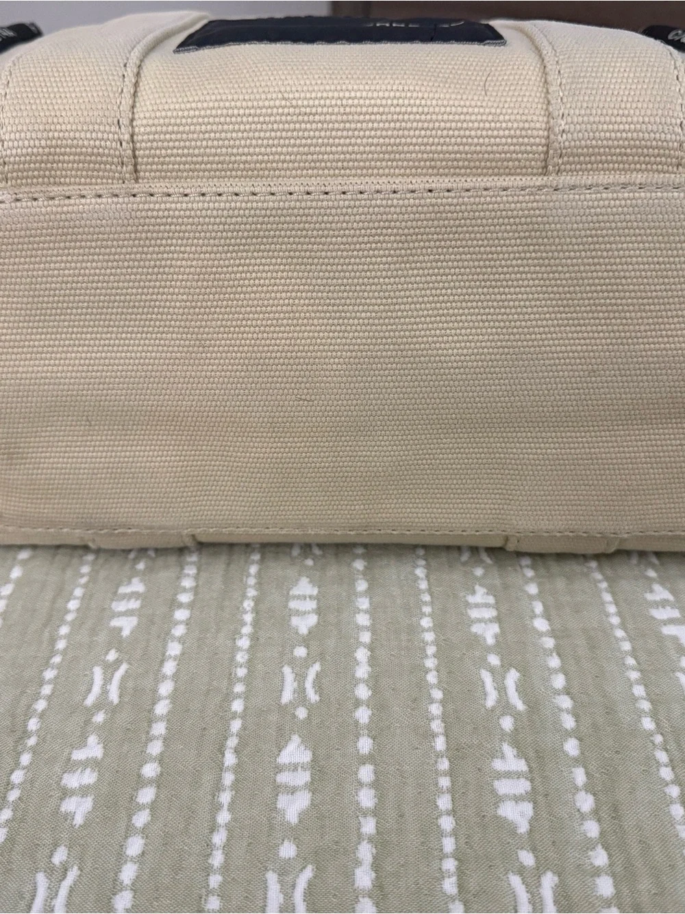 Marc Jacobs Beige Canvas 'The Tote Bag' with Black Accents